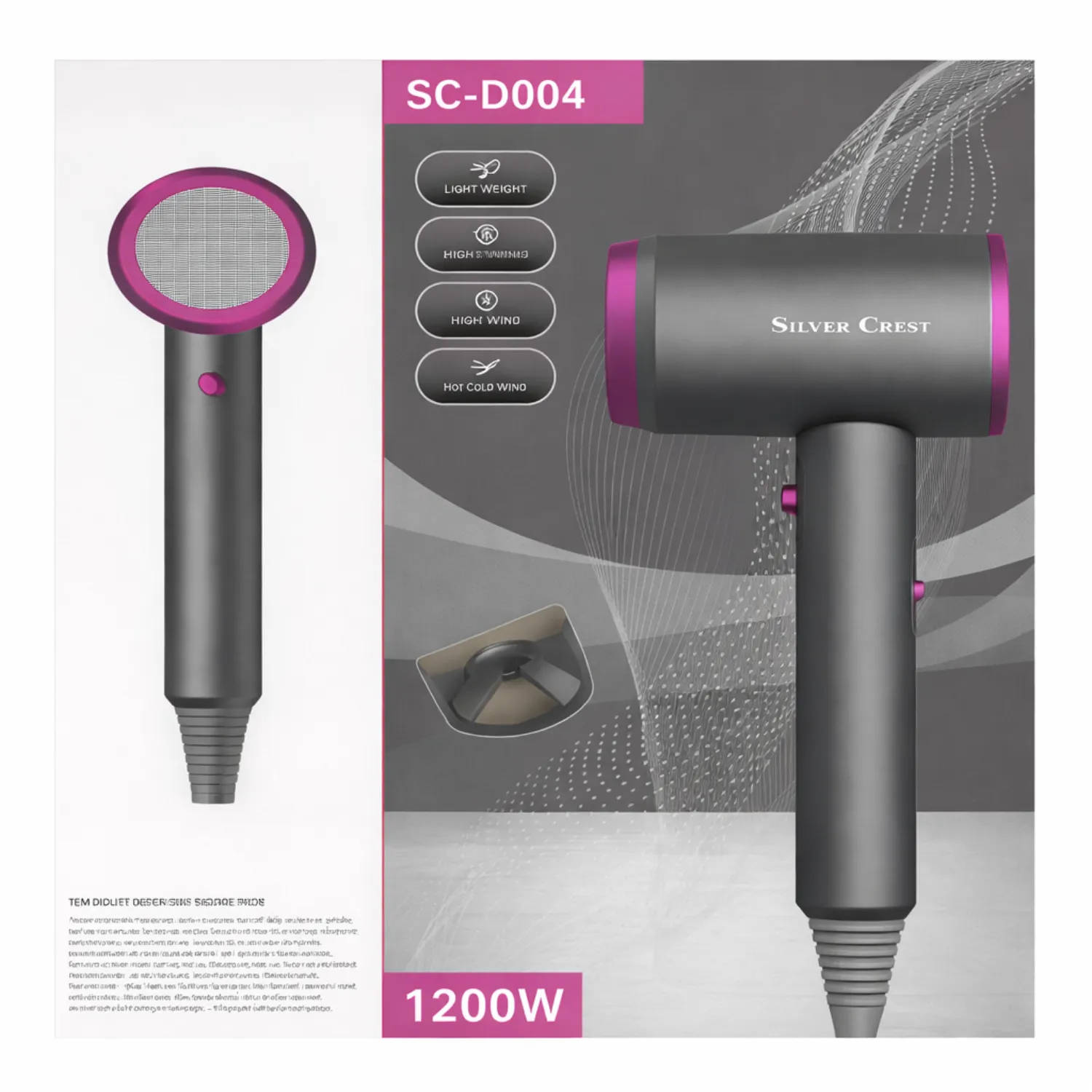 مجفف شعر من فيليبس (Philips Hair Dryer) موديل BHD300 وقوة 1600 واط