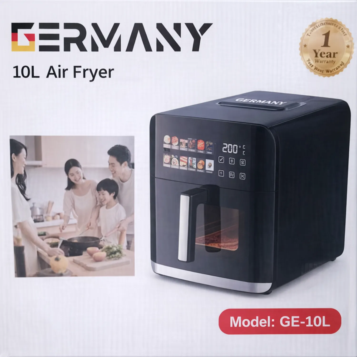 قلاية جيرماني (Germany) الهوائية موديل GE-10L، تتميز بسعة كبيرة تصل إلى 10 لتر