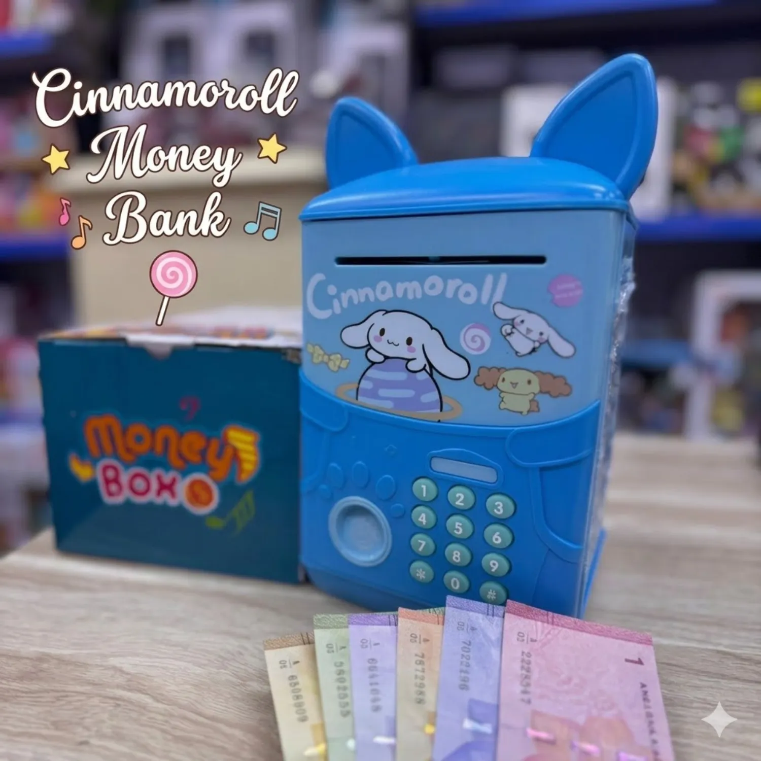 حصالة النقود الإلكترونية "Funny Piggy Bank" (الأزرق)