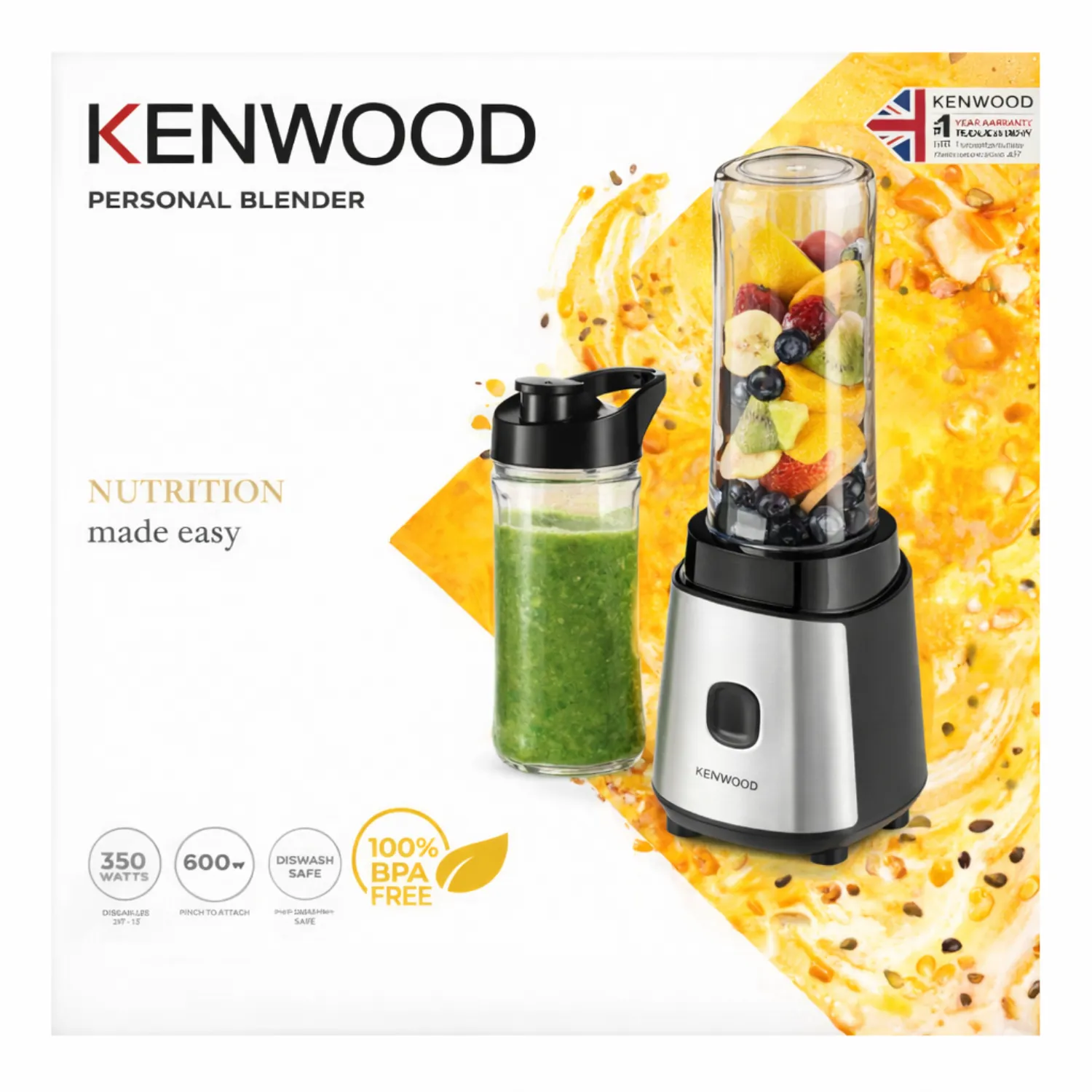 خلاط كينوود بيرسونال (Kenwood Personal Blender) موديل BLM050BK وقوة 350 واط