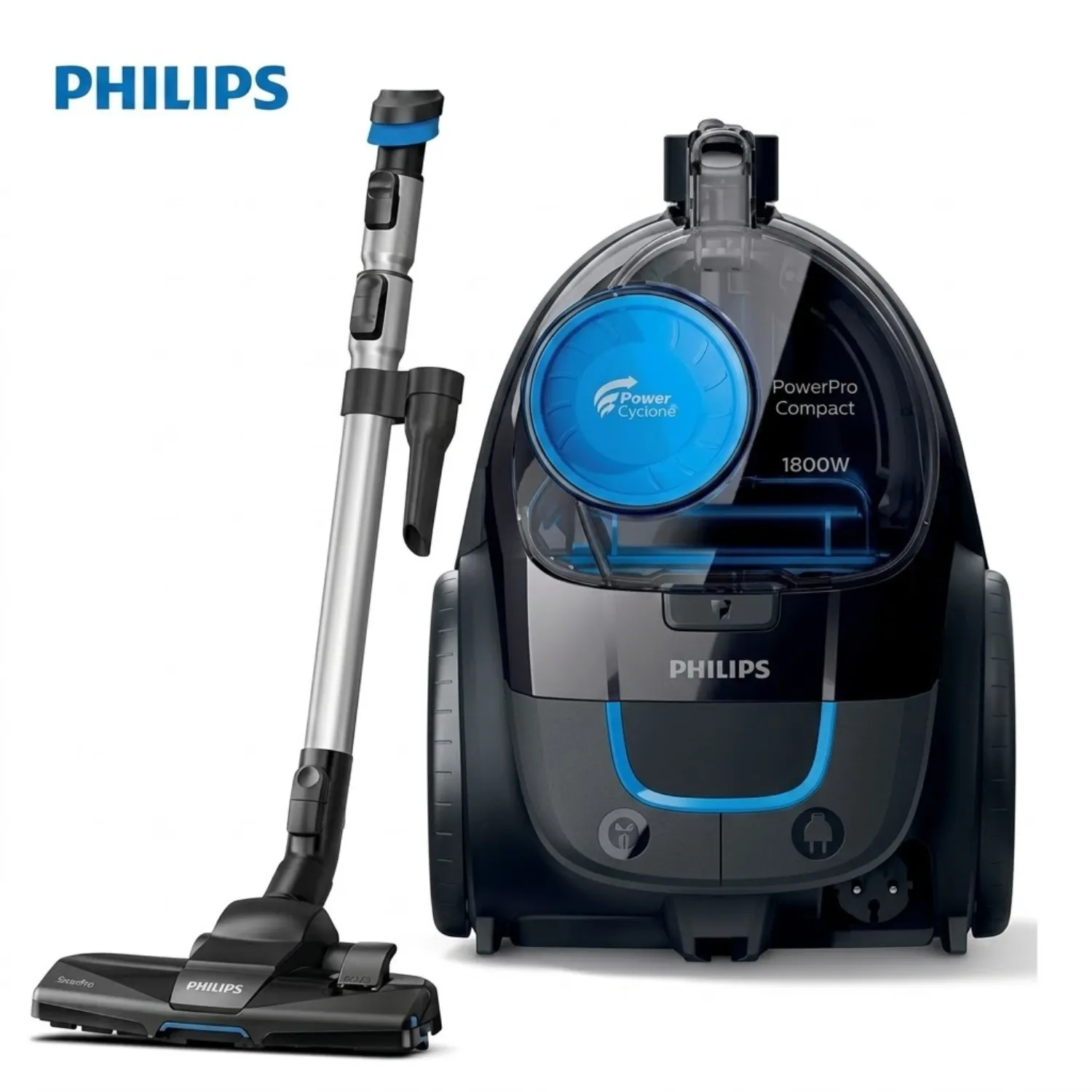 مكنسة فيليبس باور برو كومباكت (Philips PowerPro Compact) موديل FC9350 وقوة 1800 واط