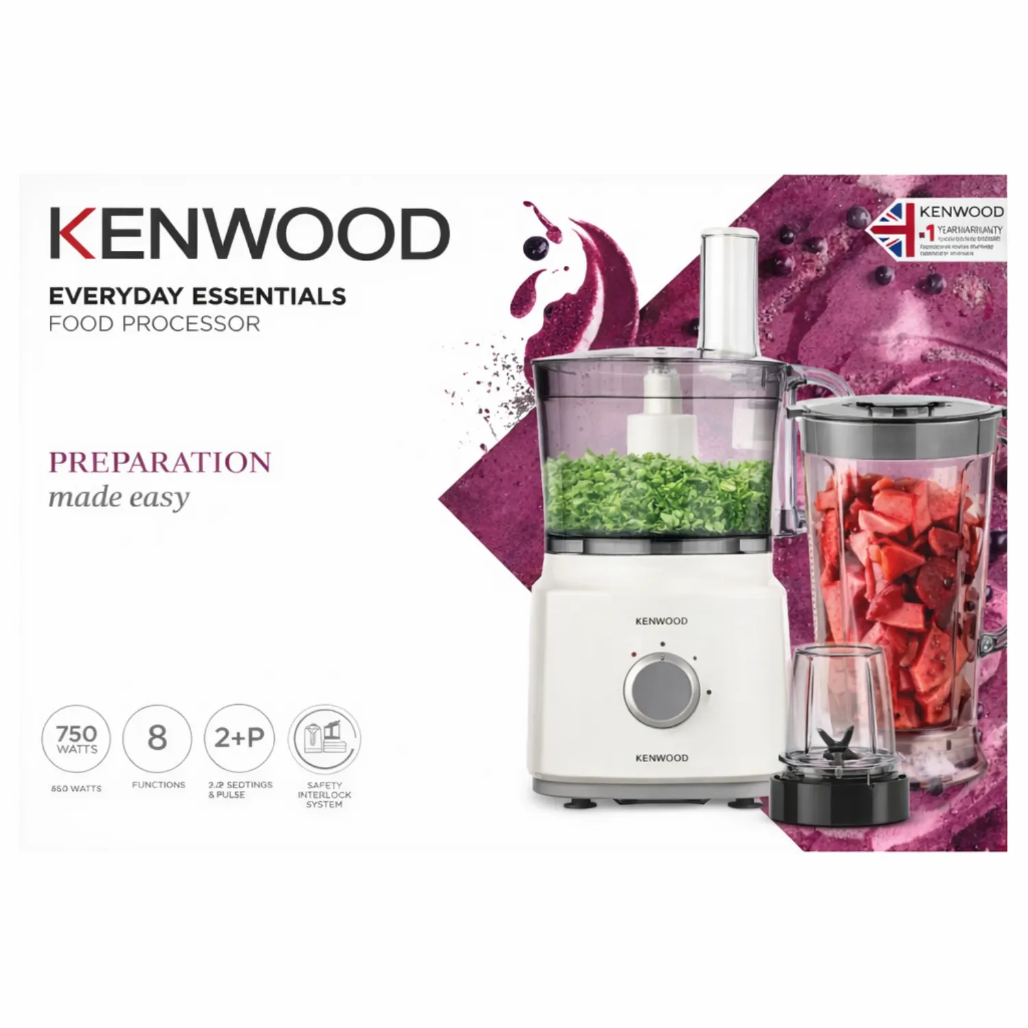 محضرة طعام كينوود (Kenwood Food Processor) موديل FDP03 وقوة 750 واط