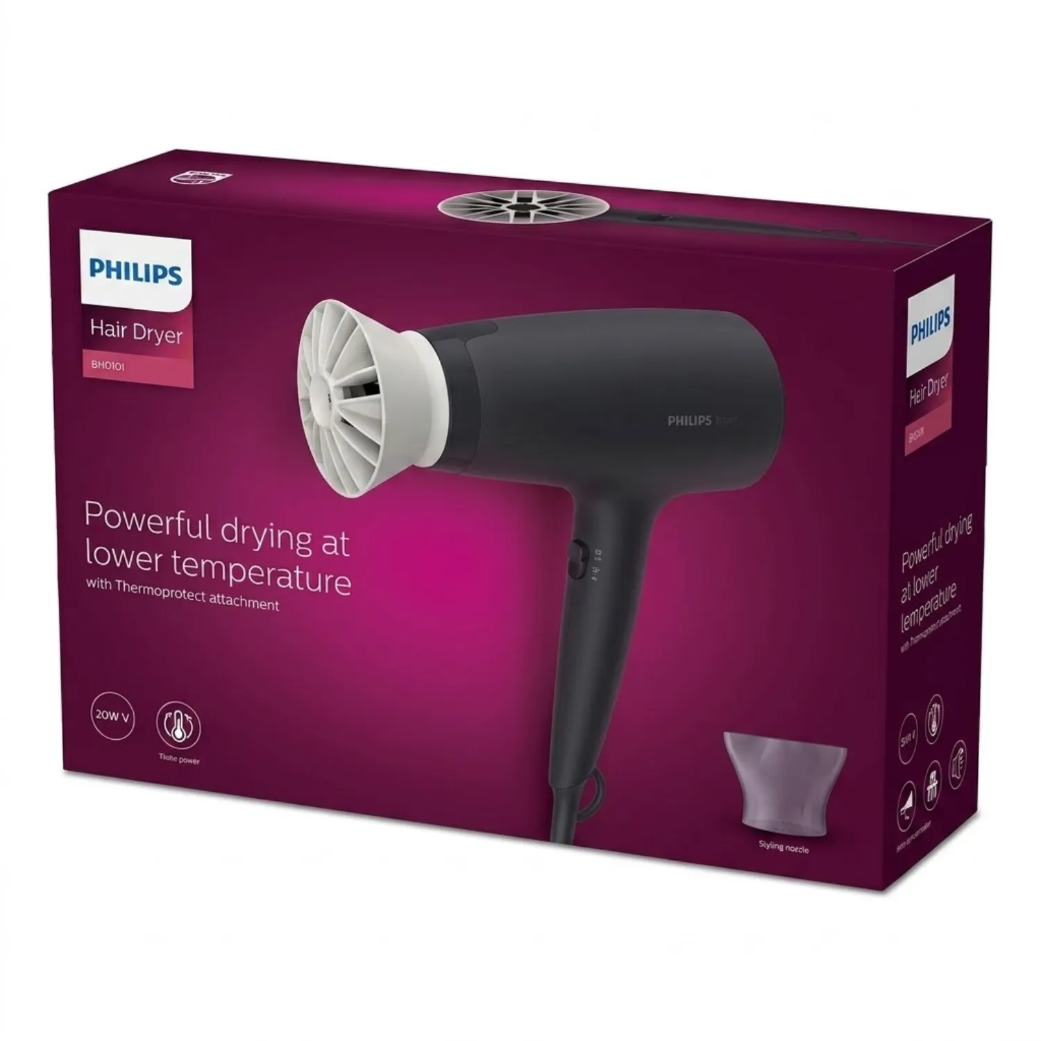 مجفف شعر من فيليبس (Philips DryCare Essential) موديل BHD302 وقوة 1600 واط