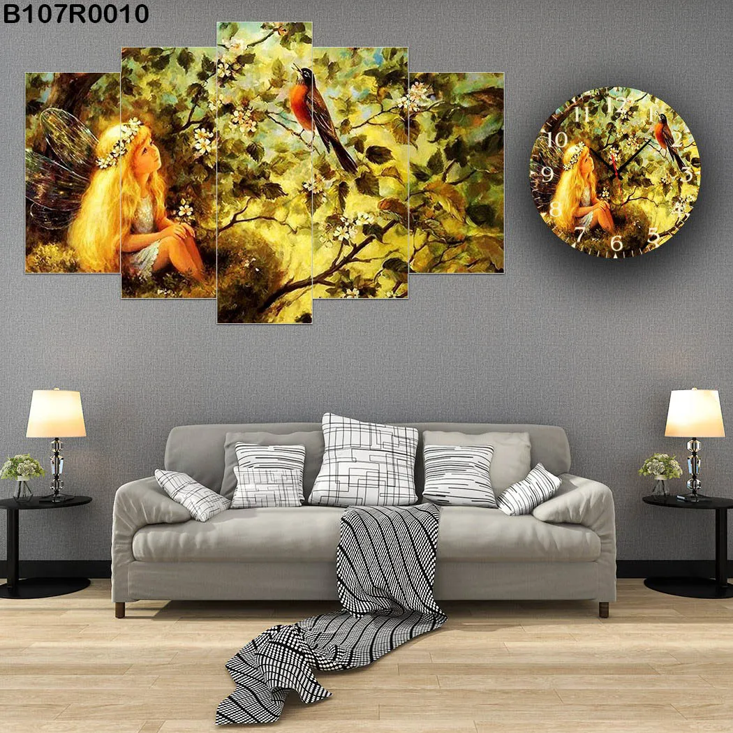 لوحة فنية لجنية في الغابة بأسلوب فانتازي حالم