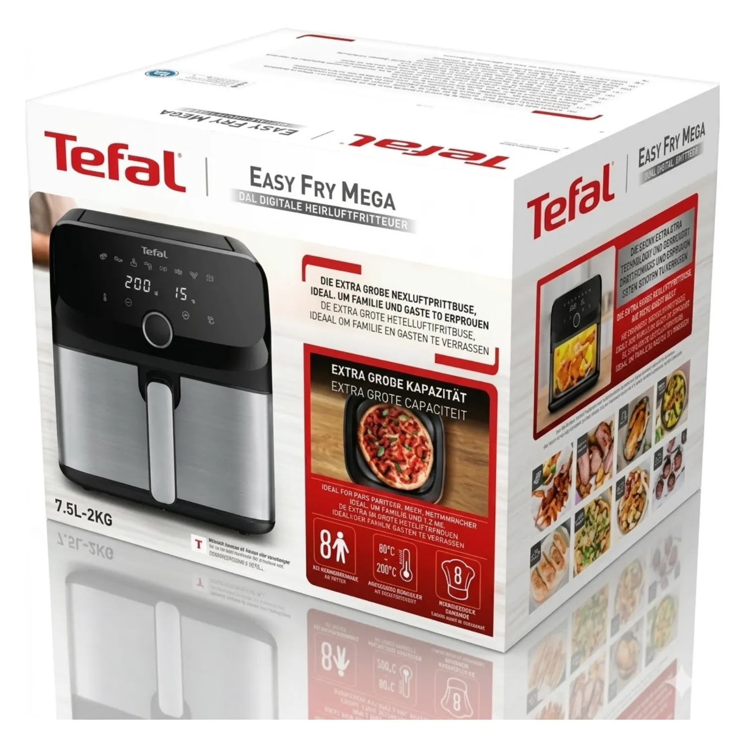 قلاية تيفال إيزي فراي ميجا (Tefal Easy Fry Mega) موديل EY855 وبسعة ضخمة XXL تبلغ 7.5 لتر