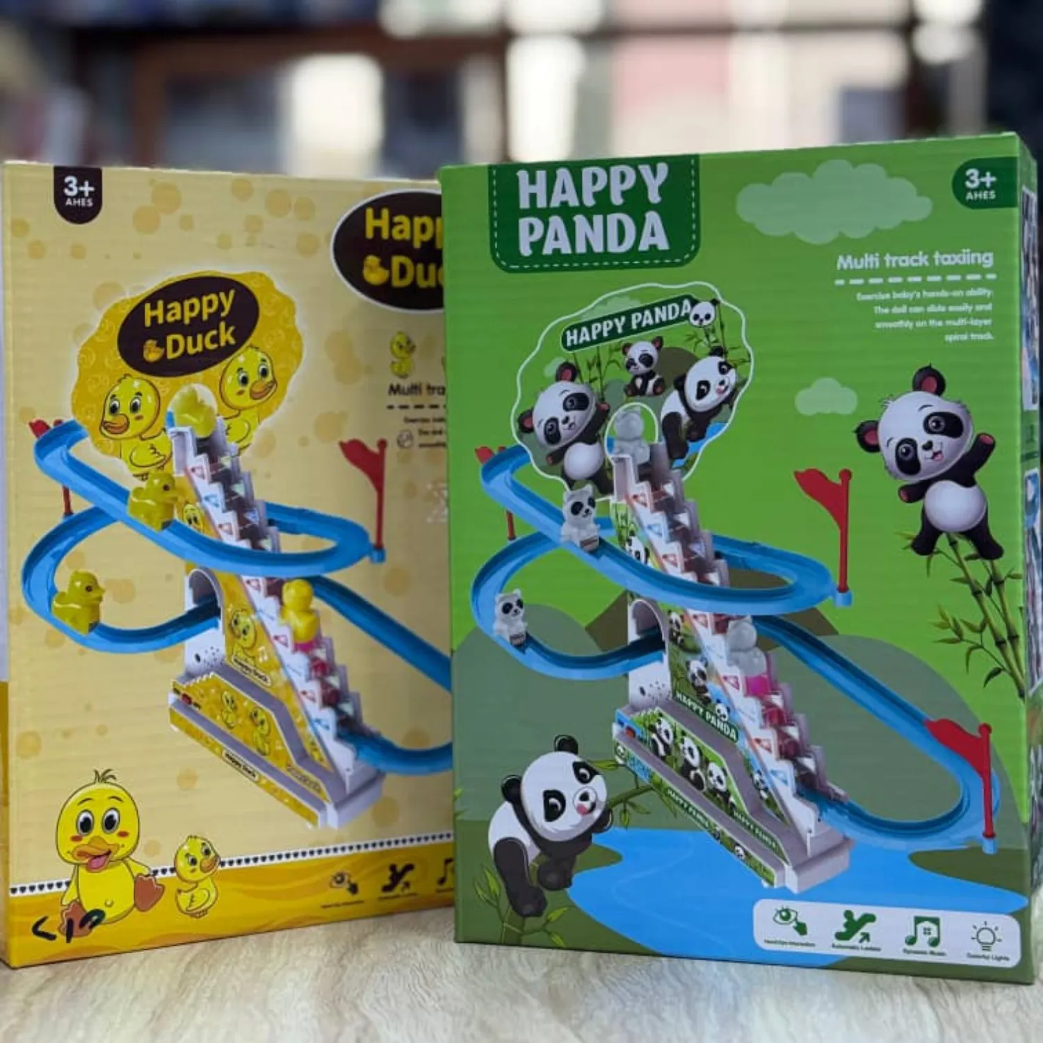 لعبة المسارات المنزلقة التفاعلية (Happy Duck & Panda)