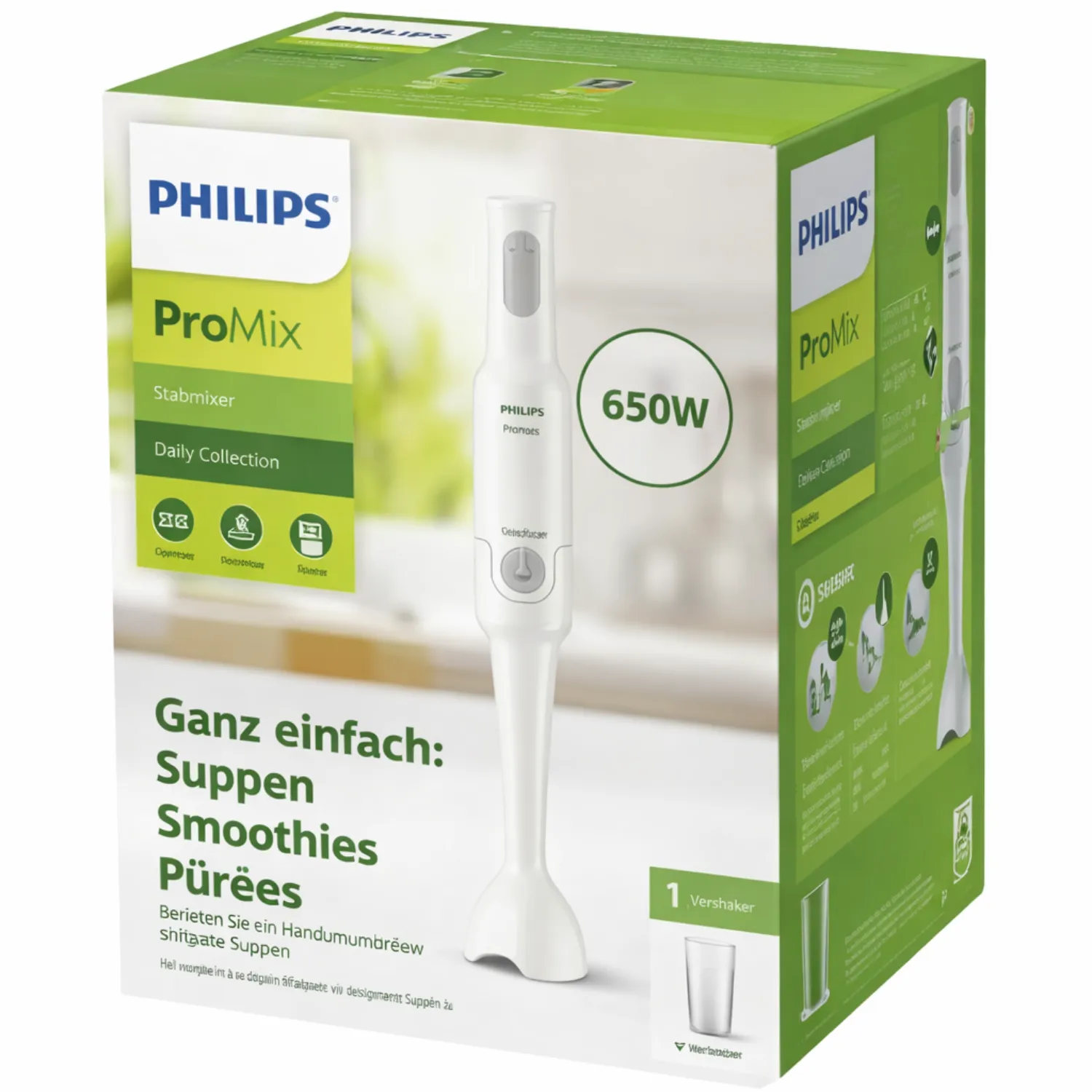 خلاط يدوي من فيليبس (Philips Hand Blender Daily Collection) موديل HR2534 وقوة 650 واط