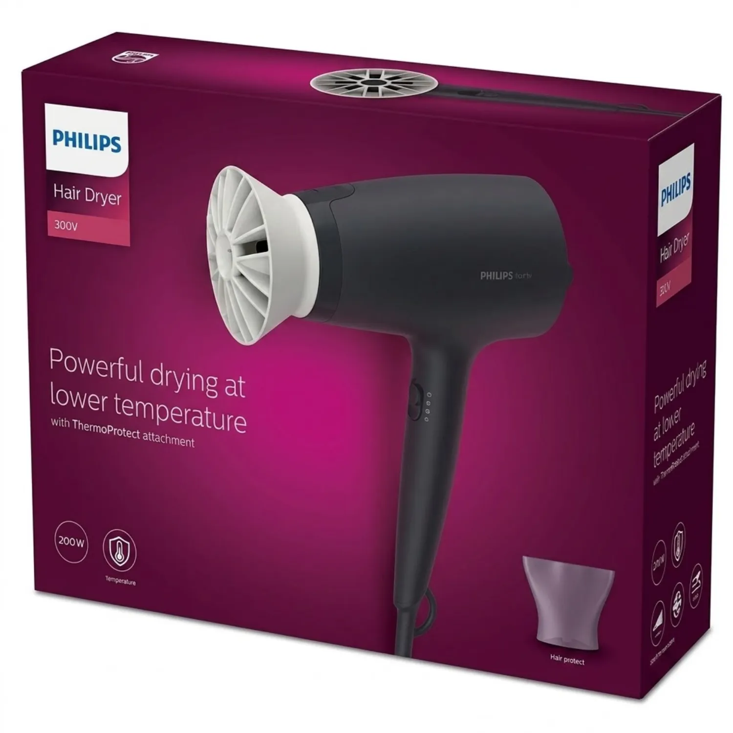 مجفف شعر من فيليبس (Philips Hair Dryer Series 3000) موديل BHD351 وقوة 2100 واط